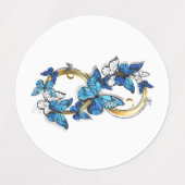 Symbol Infinity of Blue Morpho Butterflies Labels (Design 2)