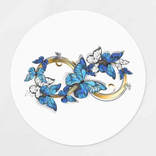 Symbol Infinity of Blue Morpho Butterflies Labels (Design 1)