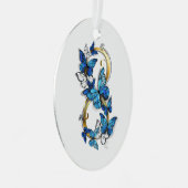 Symbol Infinity of Blue Morpho Butterflies Metalen Ornament (Voorkant Rechts)