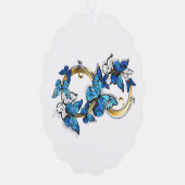 Symbol Infinity of Blue Morpho Butterflies Ornament Kaart (Rechts)