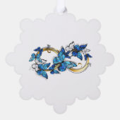 Symbol Infinity of Blue Morpho Butterflies Ornament Kaart (Achterkant)