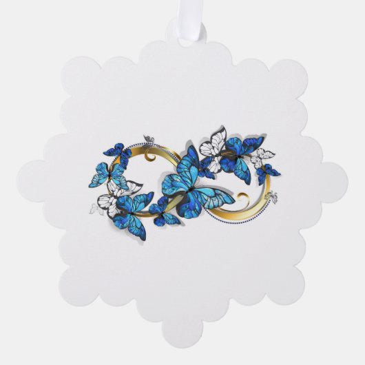 Symbol Infinity of Blue Morpho Butterflies Ornament Kaart (Voorkant)