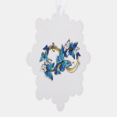 Symbol Infinity of Blue Morpho Butterflies Ornament Kaart (Rechts)
