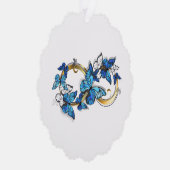 Symbol Infinity of Blue Morpho Butterflies Ornament Kaart (Rechts)