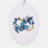 Symbol Infinity of Blue Morpho Butterflies Ornament Kaart (Links)