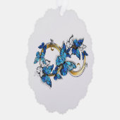 Symbol Infinity of Blue Morpho Butterflies Ornament Kaart (Rechts)
