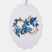 Symbol Infinity of Blue Morpho Butterflies Ornament Kaart (Links)