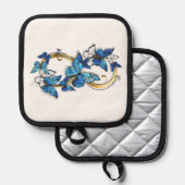 Symbol Infinity of Blue Morpho Butterflies Pannenlap (Voorkant / Achterkant)