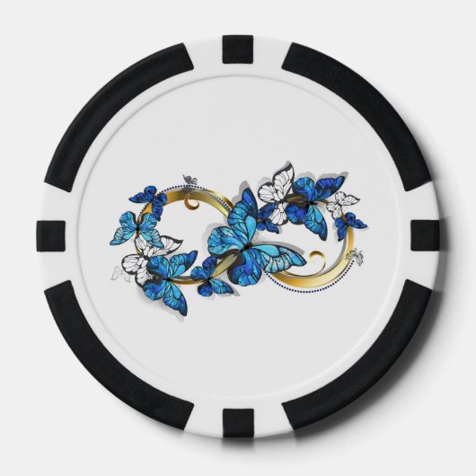 Symbol Infinity of Blue Morpho Butterflies Poker Chips (Voorkant)