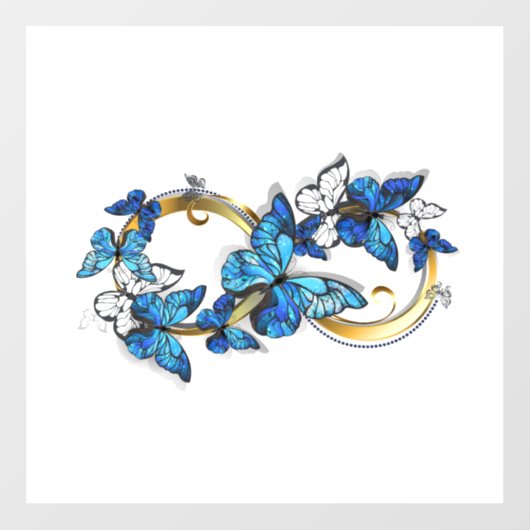 Symbol Infinity of Blue Morpho Butterflies Raamsticker (Vel)