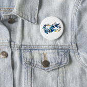 Symbol Infinity of Blue Morpho Butterflies Ronde Button 5,7 Cm (In situ)