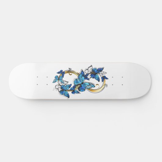 Symbol Infinity of Blue Morpho Butterflies Skateboard (Horizontaal)