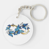 Symbol Infinity of Blue Morpho Butterflies Sleutelhanger (Achterkant)