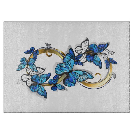 Symbol Infinity of Blue Morpho Butterflies Snijplank (Voorkant)