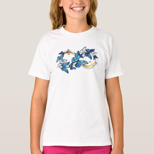 Symbol Infinity of Blue Morpho Butterflies T-shirt (Voorkant)