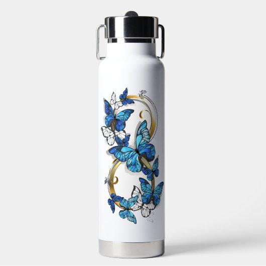 Symbol Infinity of Blue Morpho Butterflies Waterfles (Voorkant)