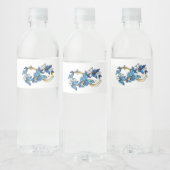 Symbol Infinity of Blue Morpho Butterflies Waterfles Etiket (Flessen)
