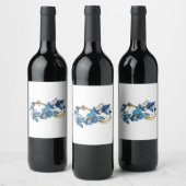 Symbol Infinity of Blue Morpho Butterflies Wijn Etiket (Flessen)