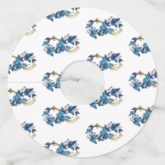 Symbol Infinity of Blue Morpho Butterflies Wijnglaslabel (Voorkant)