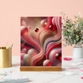 Symbole Abstrait en acrylique avec base en bois (Mariage)