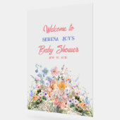 Symbole acrylique Baby shower floral pour fille-bé (Angle)