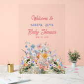 Symbole acrylique Baby shower floral pour fille-bé (Mariage)