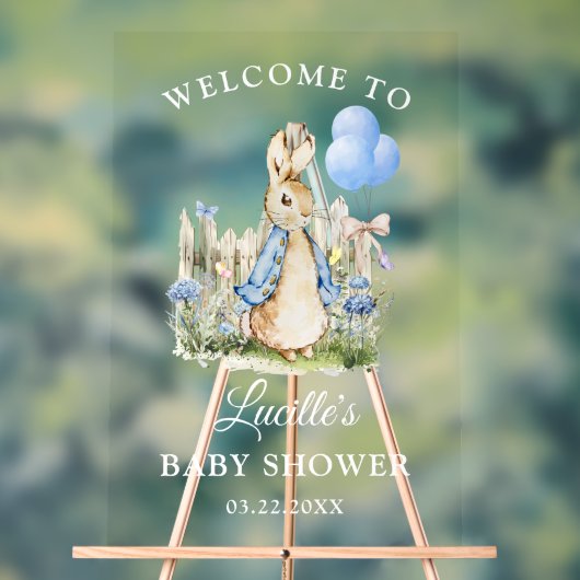 SYMBOLE ACrylique Baby shower petit lapin mignon P (Neutre)
