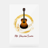 Symbole acrylique blanc élégant du studio de guita (Recto)