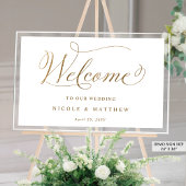 Symbole acrylique blanc et or Mariage chic