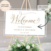 Symbole acrylique blanc et or Mariage chic