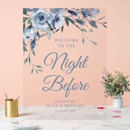 Symbole acrylique bleu poussiéreux (Mariage)