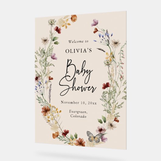 Symbole acrylique Boho Baby Douche (Angle)