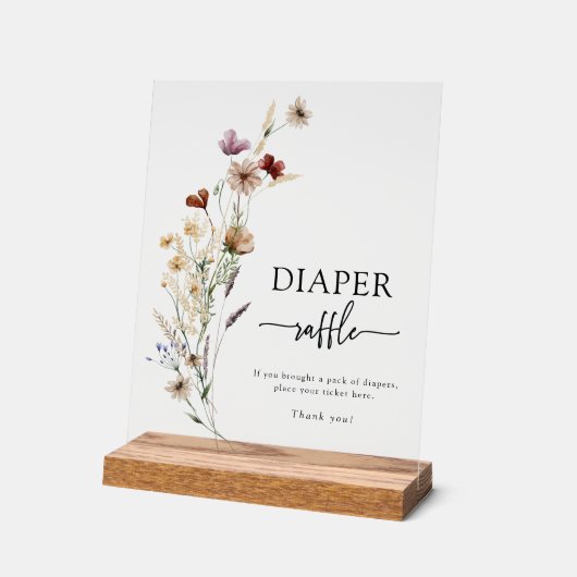 Symbole acrylique Boho Fall Fleur sauvage (Angle)