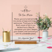 Symbole acrylique d'appréciation du pasteur décora (Mariage)