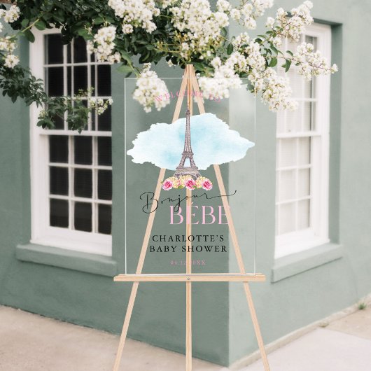 SYMBOLE ACrylique de bienvenue de bébé Tour Eiffel