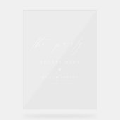 Symbole acrylique de bienvenue de mariage élégant (Recto)