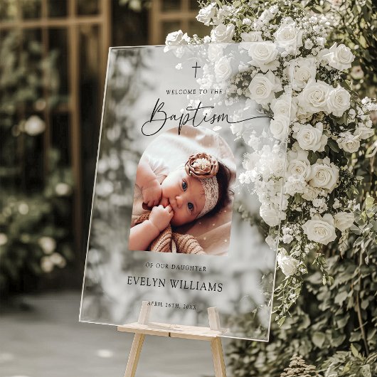 Symbole acrylique de bienvenue minimaliste Baptême