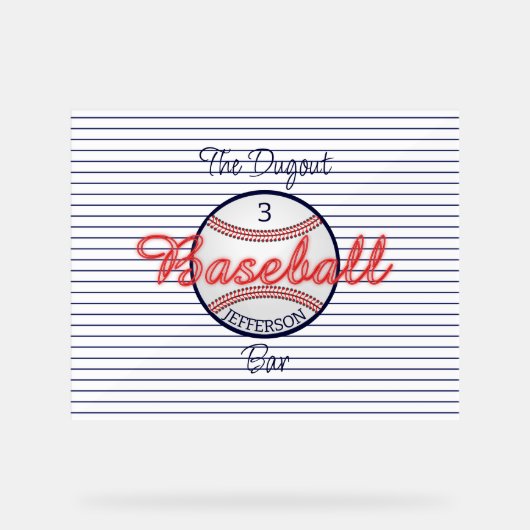 Symbole acrylique de la barre de sport de baseball (Recto)