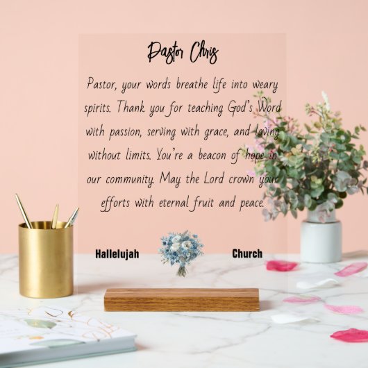 Symbole acrylique de l'appréciation du pasteur ble (Mariage)