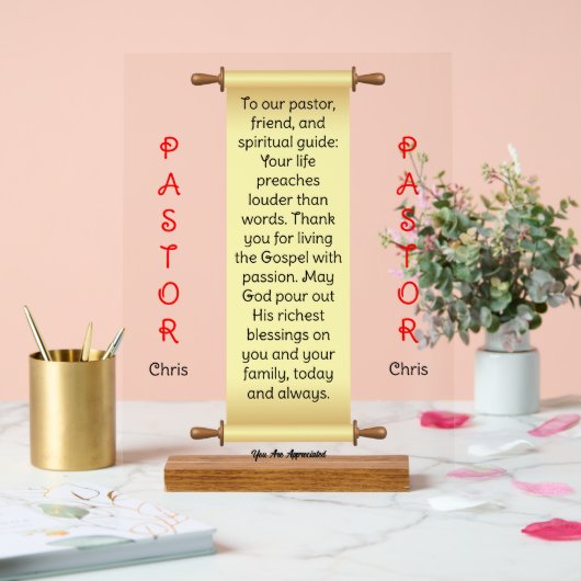 Symbole acrylique de l'appréciation du pasteur de (Mariage)