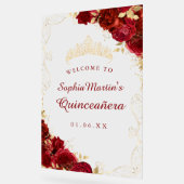 Symbole acrylique de Quinceanera Floral Gold (Angle)