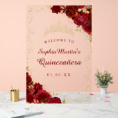 Symbole acrylique de Quinceanera Floral Gold (Mariage)