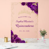 Symbole acrylique de Quinceanera Floral Purple Gol (Mariage)