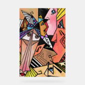 Symbole acrylique de style Art Cubisme face à l'hu (Recto)