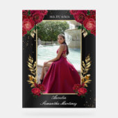 SYMBOLE ACrylique d'entrée Quinceañera noir et rou (Recto)