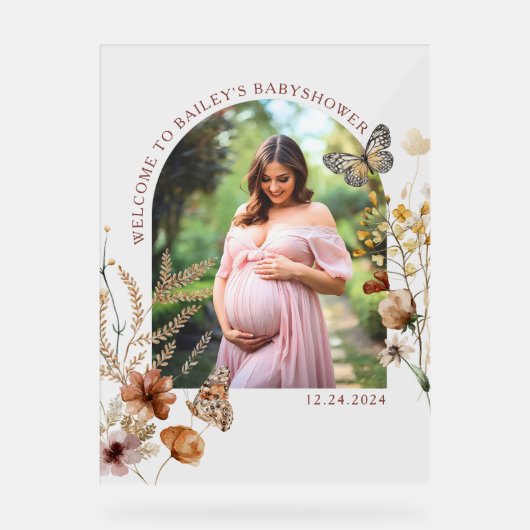 Symbole acrylique du baby shower Boho (Recto)