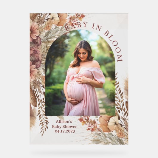 Symbole acrylique du baby shower Boho (Recto)