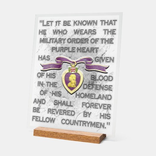 Symbole acrylique du coeur pourpre (Angle)