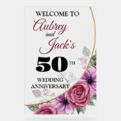 Symbole acrylique élégant du 50e anniversaire de f (Recto)