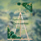 Symbole acrylique Emerald Gold Swirl Floral Quince (Neutre)